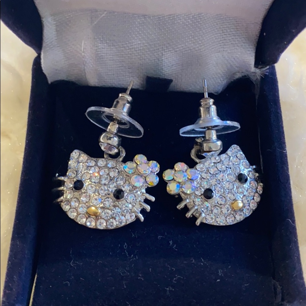 Hello Kitty Rhinestone Custom Earrings. - image 2
